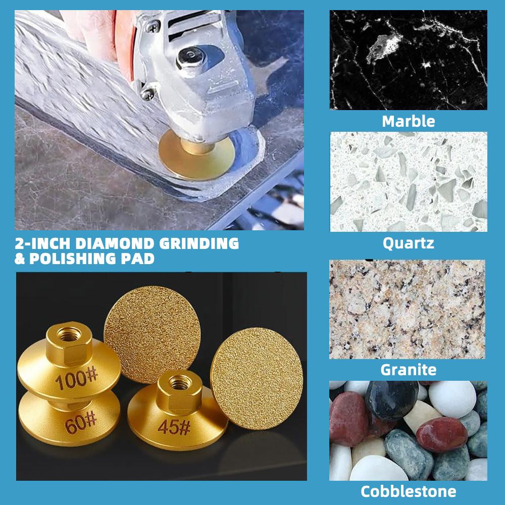 M10 Diamond Brazed Flat Grinding Head Marble Stone Countertop Tile Edge Trimming Rough Polishing Disc Angle Grinder Abrasive Pad