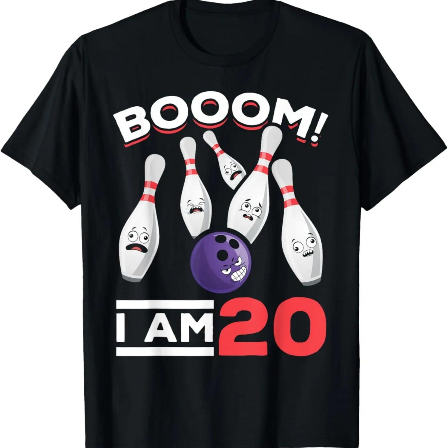 

Booom! I Am 20th Birthday Bowling Player Bowlers - Bowling T-Shirt S чёрный