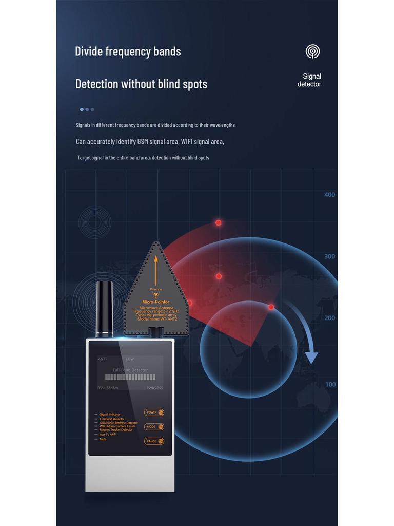 WT10 GPS Signal Finder & Anti-Eavesdropping Device