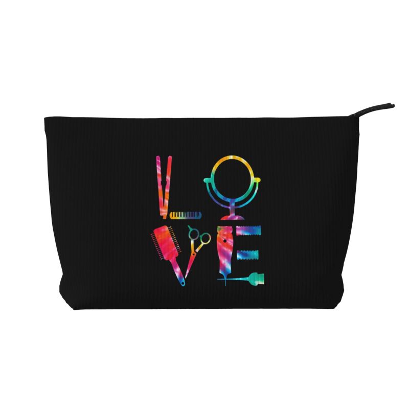 Salon Hair Dressing Tool Pattern Cosmetic Bag Women Large Capacity Makeup Organizer Cosmetic Case Portable Storage Toiletry Bags