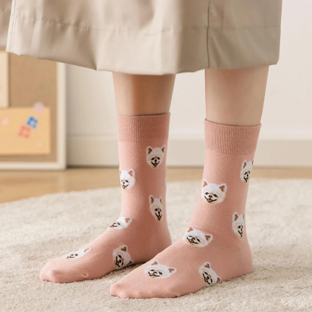 Neue Niedliche Cartoon Hund Mittelrohrsocken Japanische Ins Kreative Damen Socken Shiba Inu Dalmatiner Malzis Teddy Pomeranian Dropship
