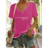 T-shirt casual elegante da donna a maniche corte con scollo a V