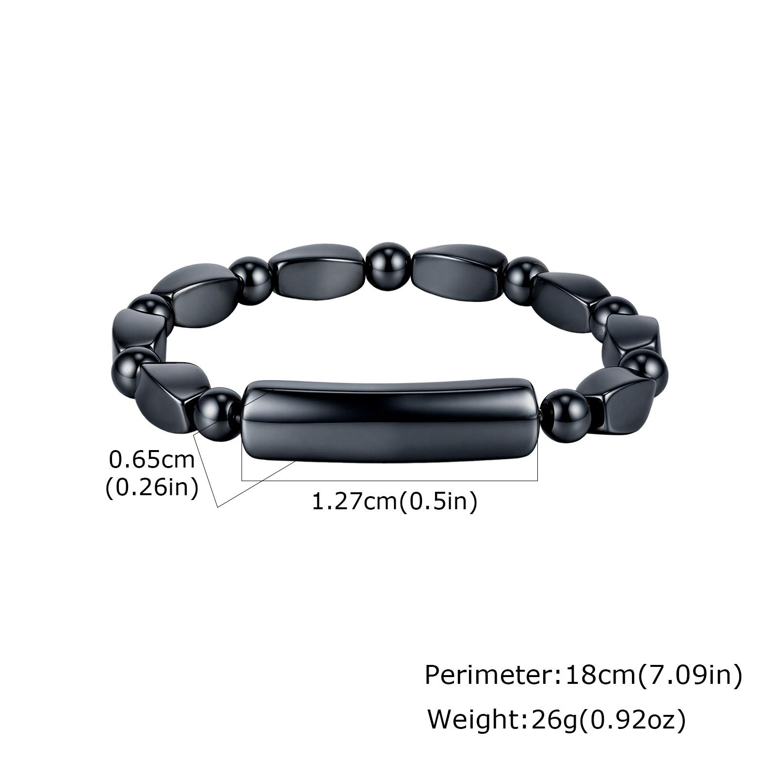 

Vnox Men s Natural Hematite Beaded Bracelet, Elastic Rope Round Beads Spacer Stone Bracelet for Men Women, Energy Jewelry Gifts