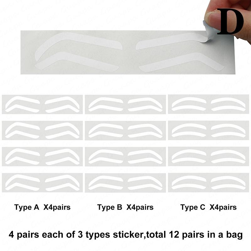 

10/12 Pairs Disposable Eyebrow Design Stencil Eyebrow Tint Airbrush Auxiliary Sticker For Brows Shaping With Eyebrows Option