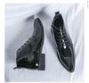 Men's Autumn High-Top Pointed Toe Boots - Trendy Martin Style, Stylish Patent Leather with Side Zipper.