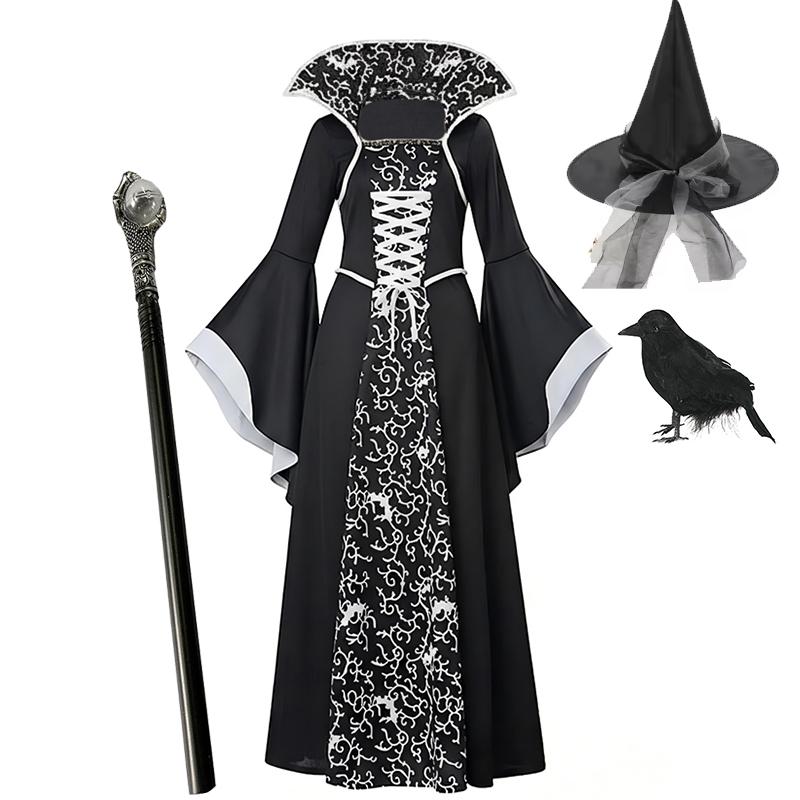 Dětské Cosplay Červené Upíří Halloweenské Šaty Pro Děti Duch Nevěsta Gotický Kostým Upíří Karnevalové Oblečení Černé Červené Oblečení