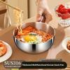 Stainless Steel Instant Noodle Bowl Wooden Handle Anti-Scald Anti-Drop Heat-Resistant Household Bowl
