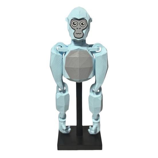 

6-дюймовая игрушка-горилла с подставкой, напечатанная на 3D-принтере, с подвижными суставами, геометрический орангутан, настольная игрушка, украшение, сувенир, подарок для геймеров и коллекционеров 1 Set светло-синий