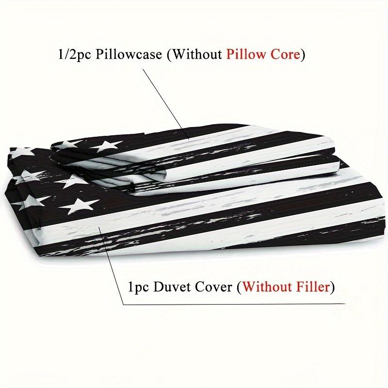 National Flag Print Duvet Cover Set (1 Duvet Cover + 2 Pillowcase) Skin-Friendly Bedding Set For Bedroom Dorm Room