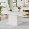 Extendable Dining Table, L140/180*W80*H76cm, with Storage, Rectangular, Coffee/Leisure, Space-Saving Multifunctional, Automatic Telescopic, White