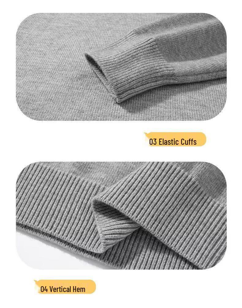 2025 Men's High-Quality Solid Color Retro Henley Knitwear for Autumn/Winter