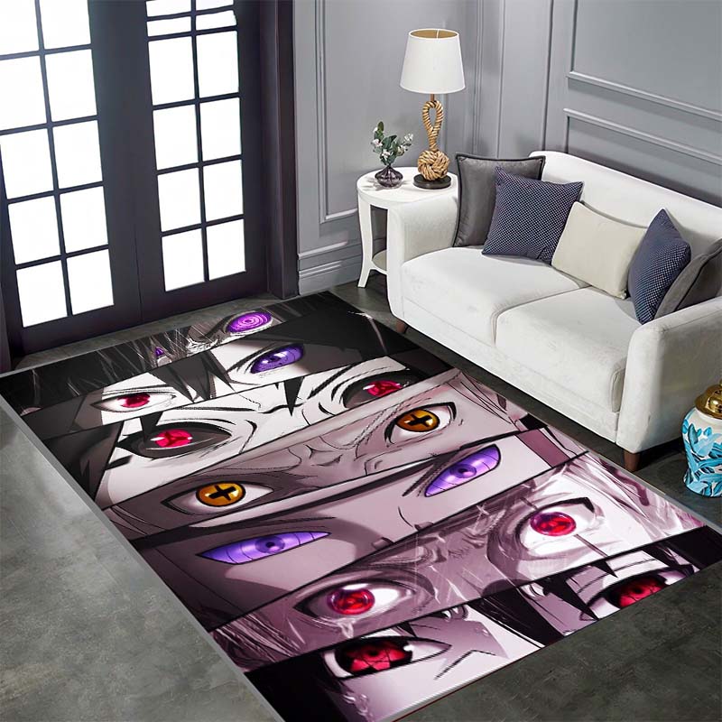 A beautifully designed rug featuring members of the Akatsuki organization from Naruto, suitable for use as a non-slip mat in 003