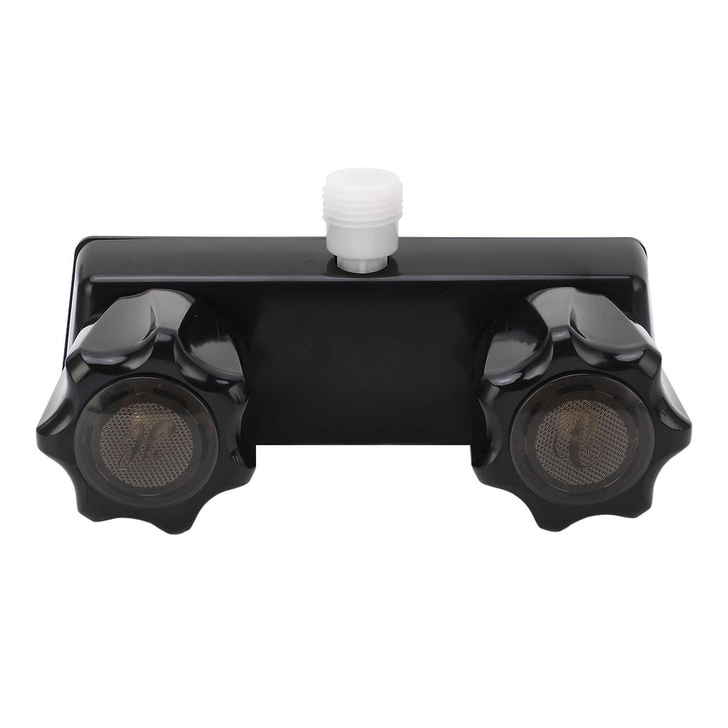 RV Shower Faucet Valve Diverter Shower Mixing Valve Control with 2 Knobs Wheel For RV Motor Home Black