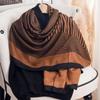 Simple Design In Spring and Summer Striped Scarf High-end Women's Imitation Cotton and Linen Travel Photo Fashionable Exterior Scarf Shawl