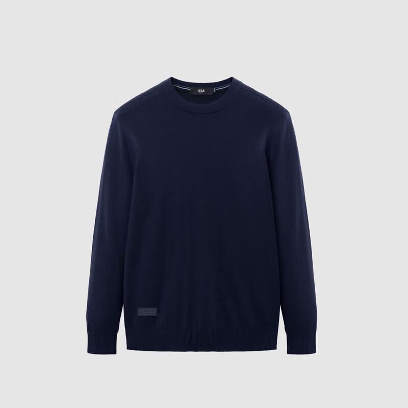 HLA Men's Pure Wool Round Neck Business Casual Sweater