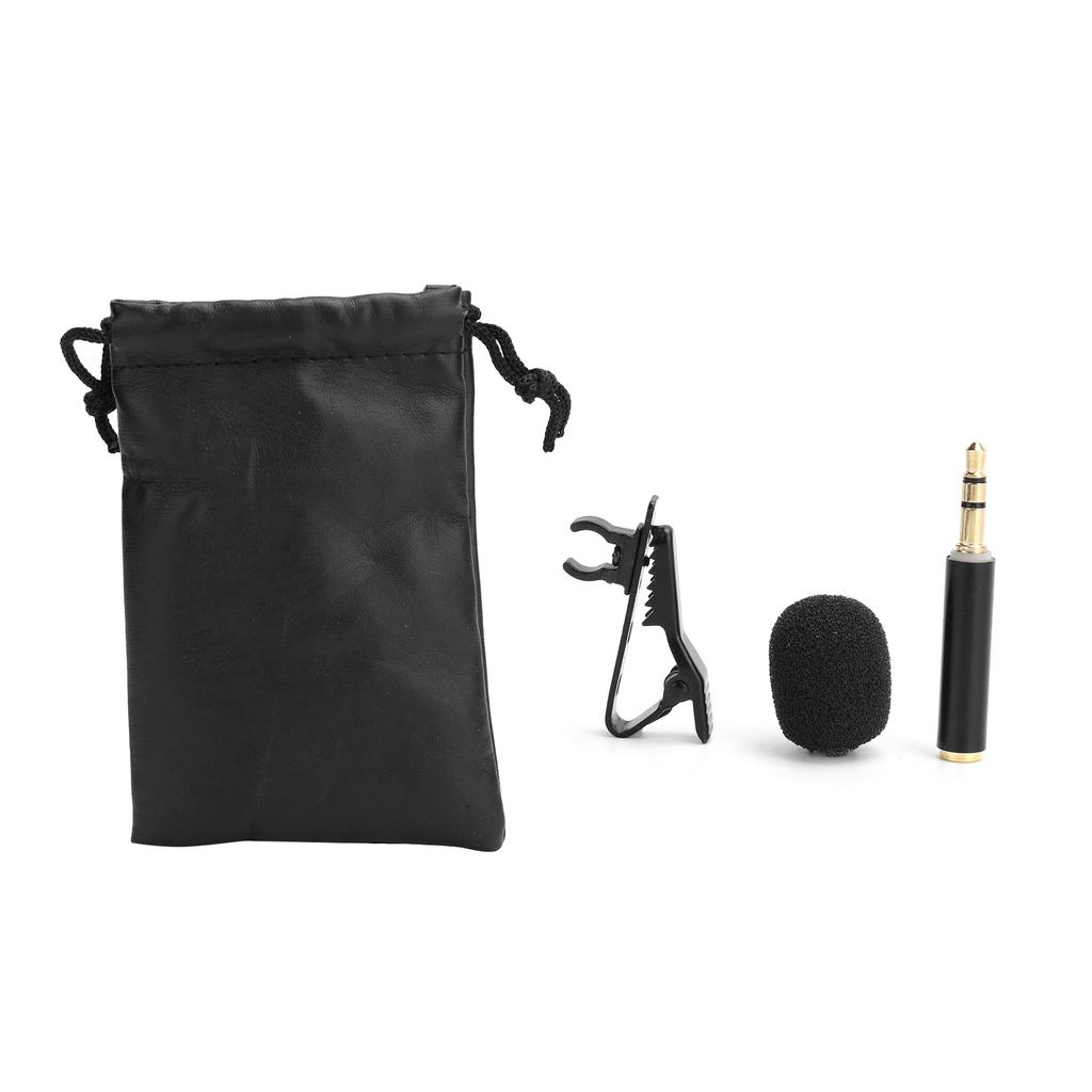 Professional Lavalier Microphone Collar Clip Mic 3.5mm 2M Cable Live Recording