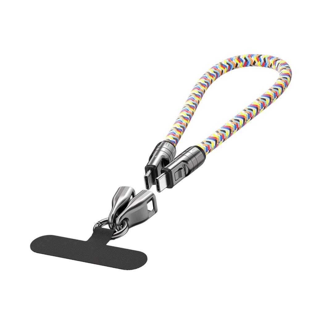 C To C 240W Charging Cable With Wearable Bracelet Design,2 In 1 Cell Phone Lanyard 5A Fast Charging Data Cable, 480Mbps Data Transfer USB C Cable Cell