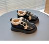 Girls Fleece Lined Low Top Casual Shoes With Bow Velcro