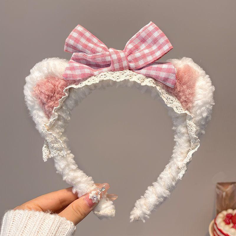 Cartoon Plush Headband: Cute Hair Accessory for Women & Kids, Perfect for Face Washing