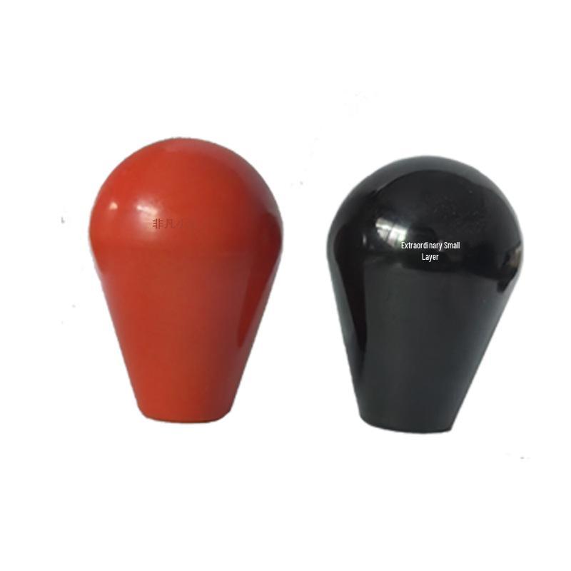 Black Red Bakelite Oval Handle Knob with Bright Finish - M6/M8/M10 Sizes