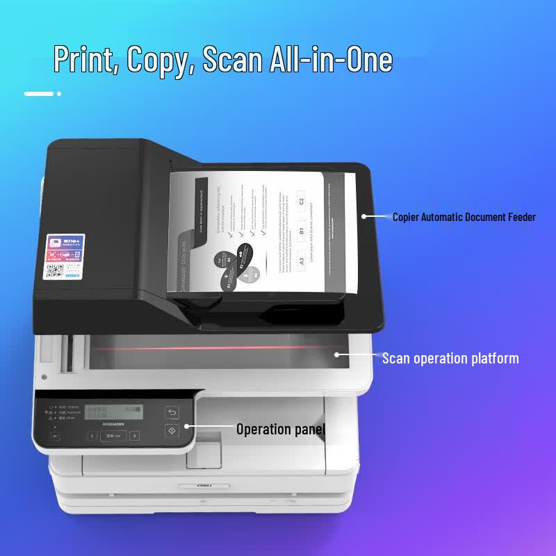 Deli M2800ADW A4 Black & White Laser Multifunction Printer CN plug (adapter included)