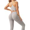 Peach Breathable Elastic Tight-Fit Yoga & Running Fitness Pants Set