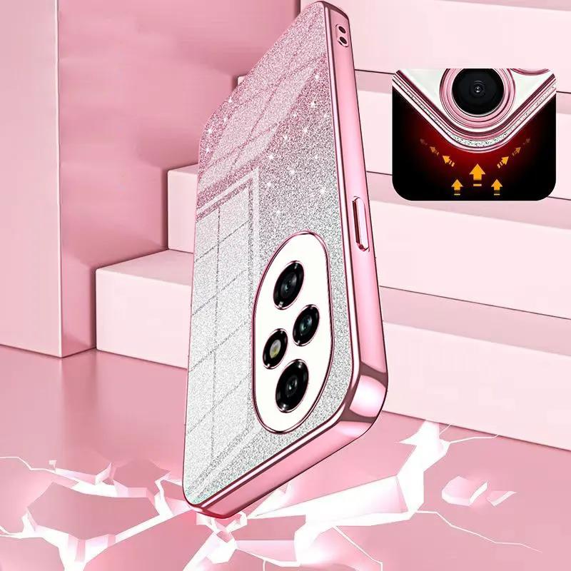 Honor200 5G Fashion Plating Bling Glitter Case For Huawei Honor 200 Lite X8 X6 X6s X8a Shockproof Shiny Case Honor200pro Cover