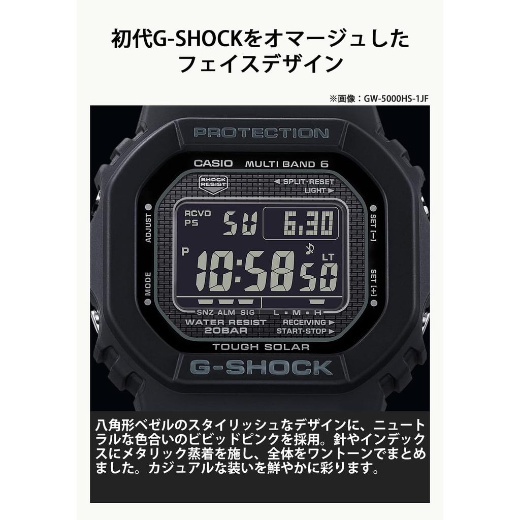 [CASIO] G-SHOCK GW-5000HS-7JF Men's Solar Radio-Controlled Digital Watch, Biomass Plastic, 20 ATM, White