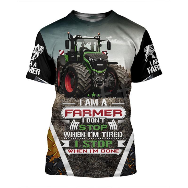 

Tractor T-shirt Men Car 3D Print T Shirt Farmer Men s T Shirts Short Sleeve Casual Oversize Tee Tops Man Clothing Streetwear XS