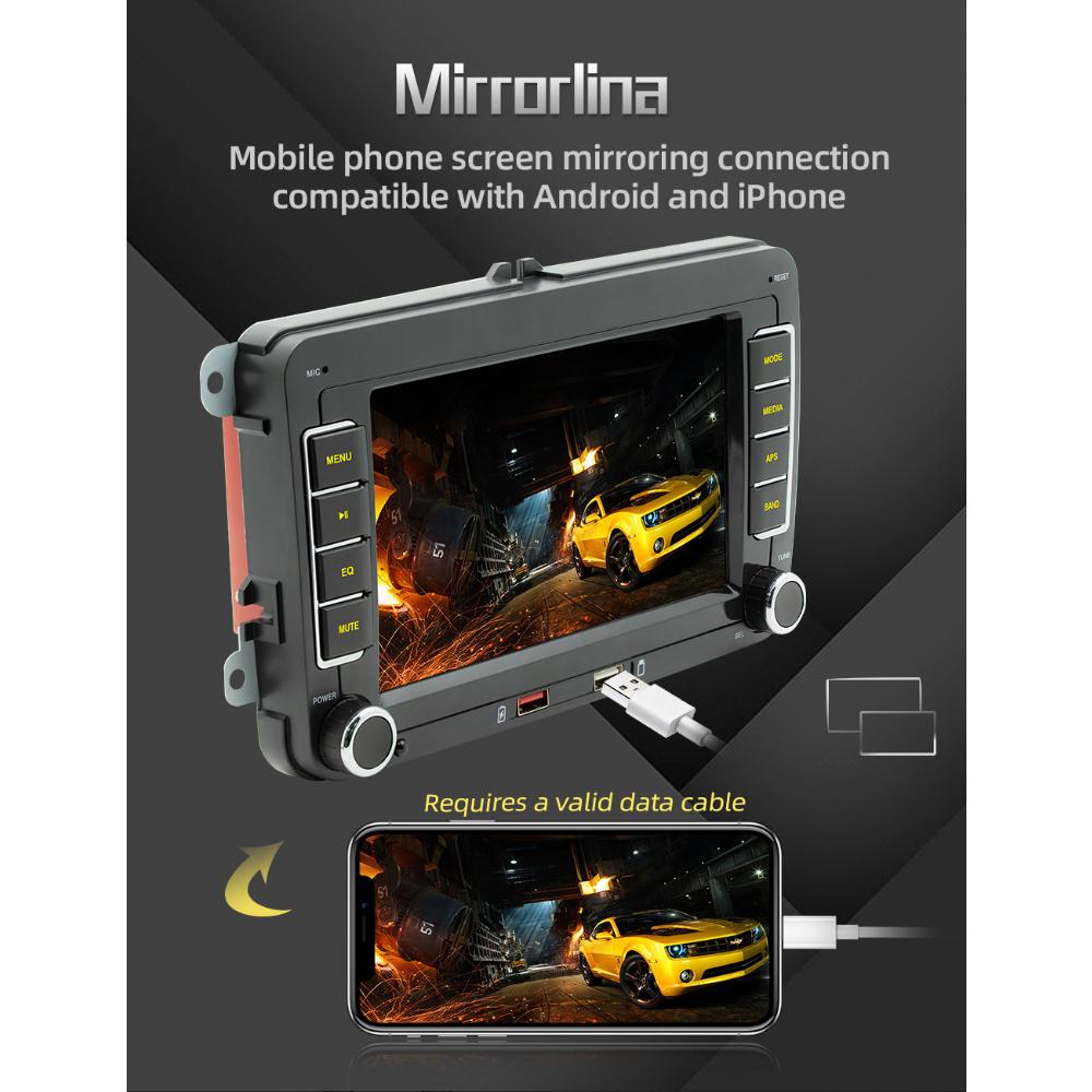 Car Radio 2 Din,7 inches,VW/Volkswagen Skoda Octavia Golf 5 6 Touran Passat B6 Polo Jetta Coche Seat,Android Auto,Carplay,Multimedia Player