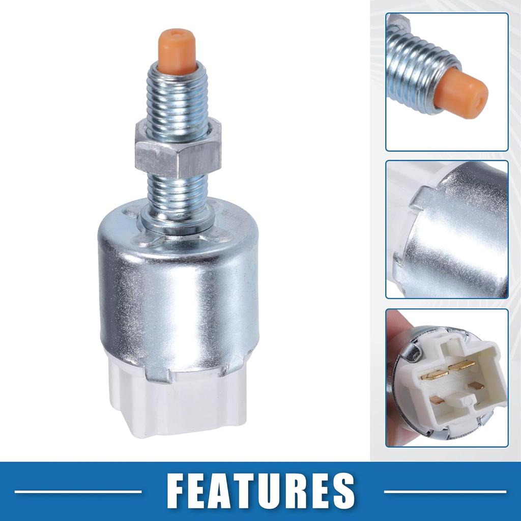 Brake Stop Light Lamp Switch No.8434047020 Brake Pedal Control Switch for Toyota Corolla 2005-2008 Plastic Silver Tone White