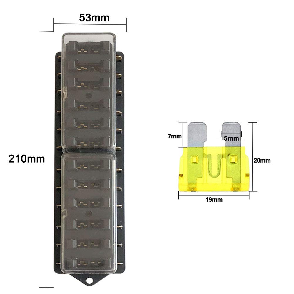 Seliwirkt 12 Way Fuse Box Holder, Car Circuit Fuse Box Holder, Standard Fuse