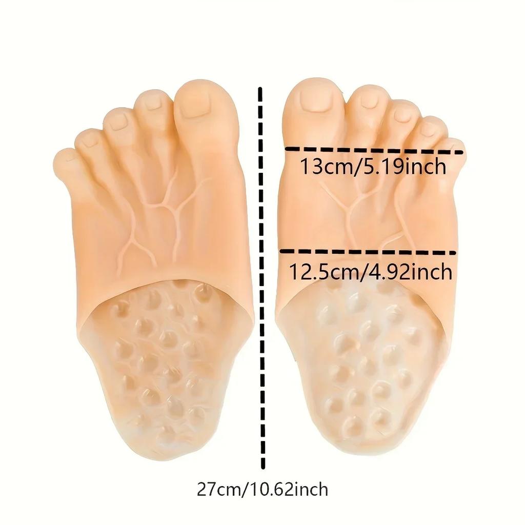 Funny Barefoot Slippers, Bigfoot Shoes, Toe Slippers, Flat Party Funny Sandals, Adult Halloween Costume Accessories