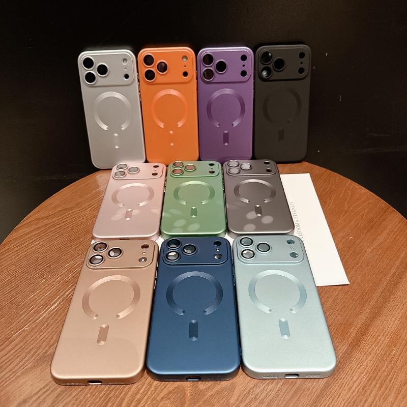 Solid Color Soft TPU For Magsafe Magnetic Wireless Charging Phone Case For iPhone 17 Pro Max 15 12 13 14 16 Pro Max Back Cover