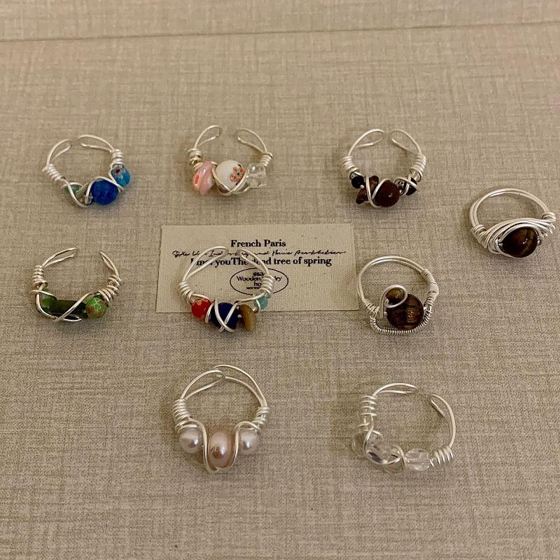 Vintage-inspired Rings with Multicolor Crystal and Tiger Eye Stone Accents Perfect for Special Occasions
