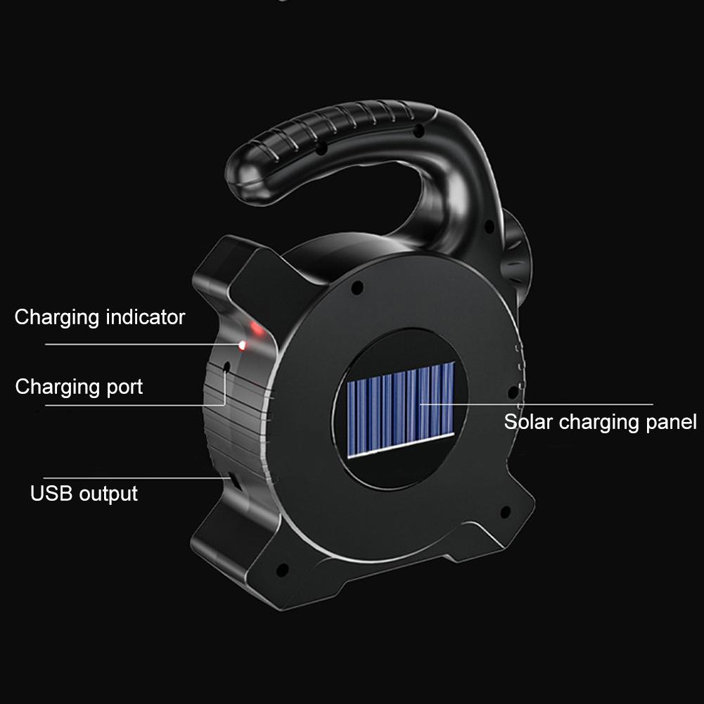 Portable Solar COB Work Lamp USB Rechargeable Camping Lantern Outdoor Emergency Powerbank Tent Flood Flashlight Repair Spotlight