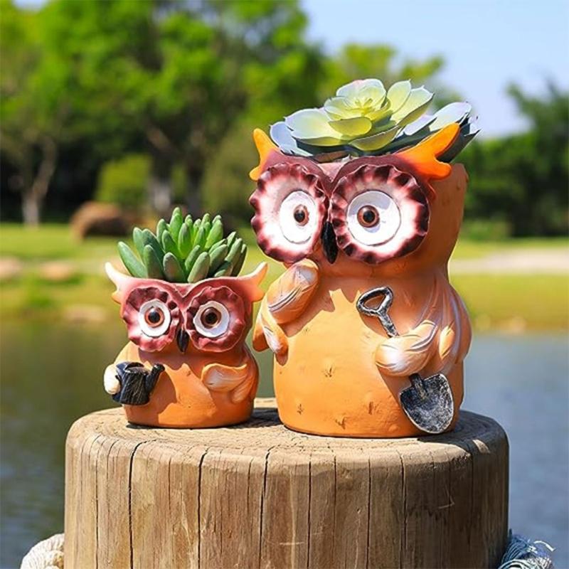 Owl Mom Dad Gypsum Flower Pot Silicone Mold Epoxy Resin Casting Mold Succulent Vase Cement Clay Mold Pen Holder Mold