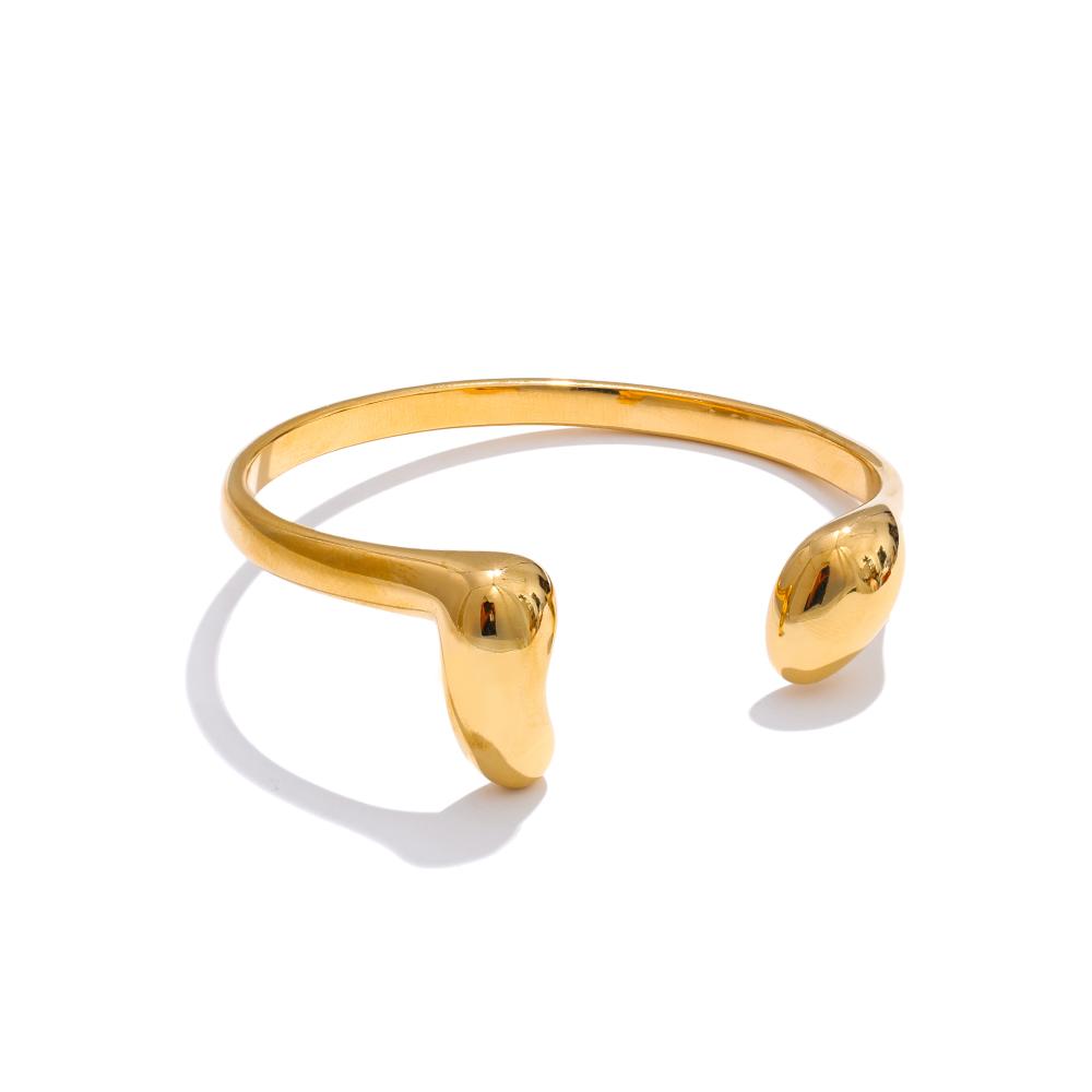 

Yhpup 57mm Unique 316L Stainless Steel Open Cuff Bracelet Bangle Fashion Waterproof Distinctive Jewelry Accessories for Women