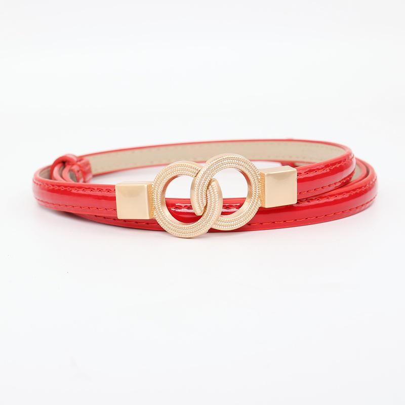 Korean Style Women's Patent Leather Thin Belt - Fashionable Waist Accessory for Dresses