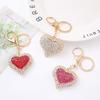 Double Shape Keychains Metal Spring Chain Decorative Rhinestone Pendant Bag Charm