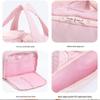 Grande Trousse de Maquillage Matelassée - Élégante, Légère, Portable, avec Compartiments et Double Ouverture pour le Voyage et les Articles de Toilette.