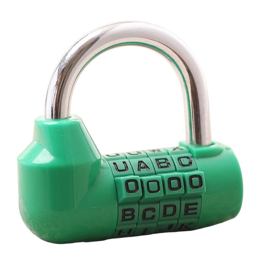 Keyless Mechanical U Padlock Combination Lock Four Letter Code Portable Padlock for Home Drawer and Dorm Locker