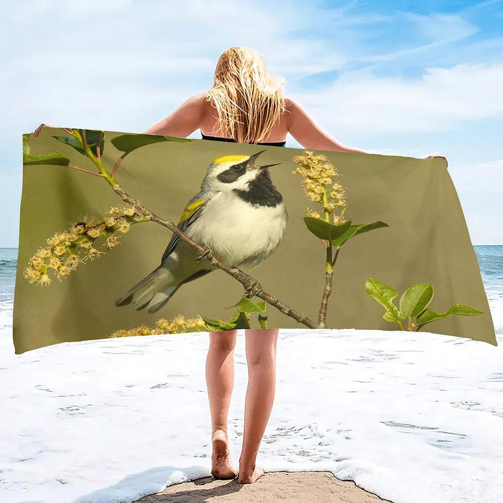 Bird Beach Towels Quick Dry Microfiber Soft and Absorbent Bath Towel Outdoor Travel Oversized Large Beach Towel for Adults Kids