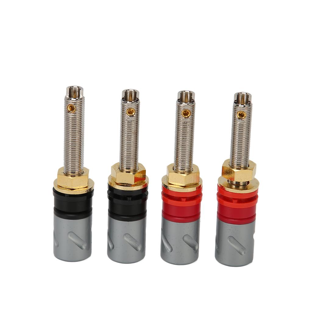 4 Pcs Banana Plug Connector Pure Copper 4mm Rhodium Plating Banana Plug Binding Post Connector for S