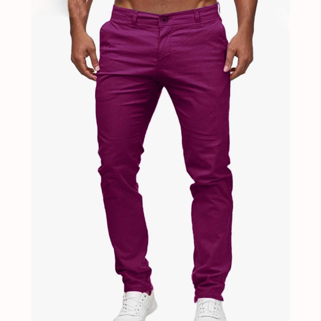Oufier Men's Straight Leg Trousers Casual Summer Basic Cotton Pants