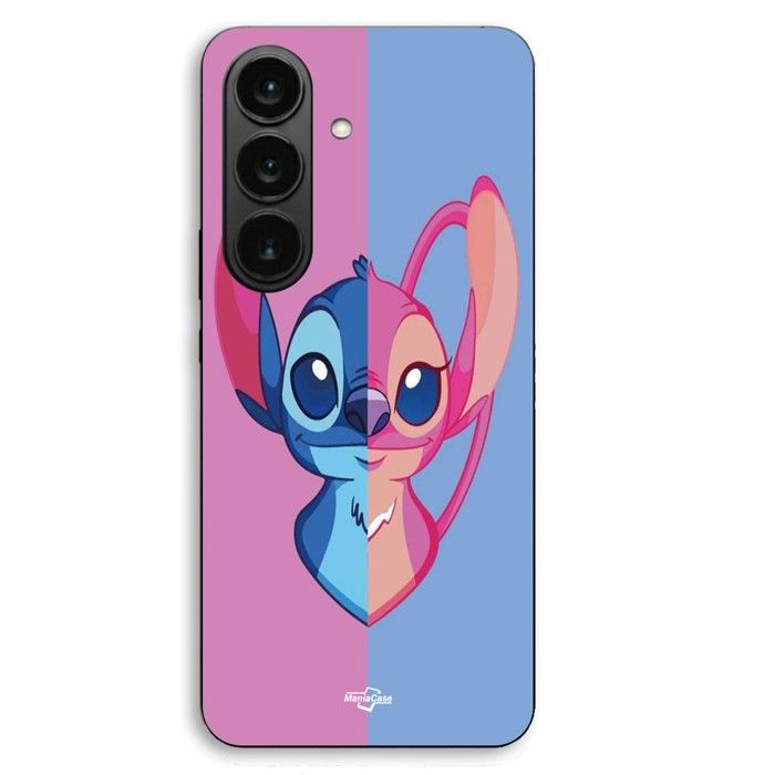 Coque Pour Samsung Galaxy S26 Stitch et Angel bleu et rose Maniacase