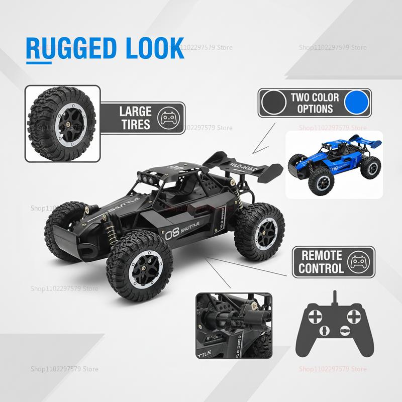 DK087 1:16 2WD Brushless High-Speed Off-Road Remote Control Drift Racing Car 20KM/H with LED Lighting 2x2 RC Truck Car Model Toy