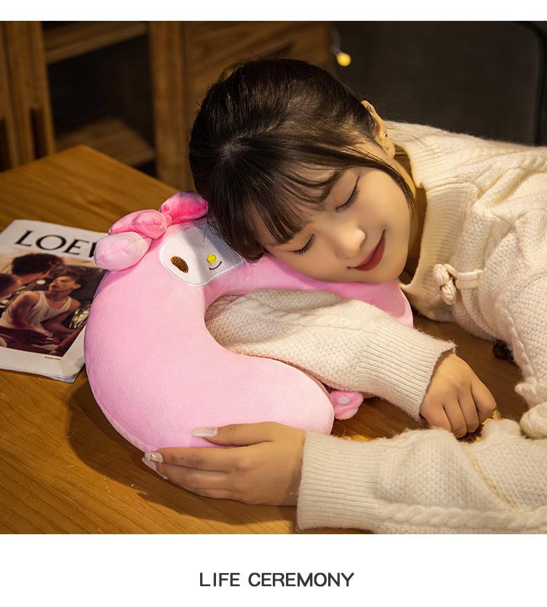 Urocza poduszka podróżna w kształcie litery U: Podróż, Drzemka w biurze, Kreskówkowa pluszowa poduszka pod szyję