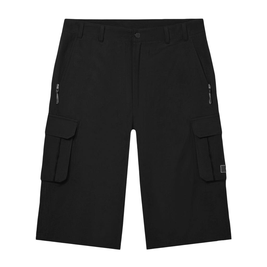 Pantaloncini Cargo da Uomo al Ginocchio con Tasche Multiple Vestibilità Rilassata Chiusura con Bottone e Zip Stile Casual per l'Uso Quotidiano