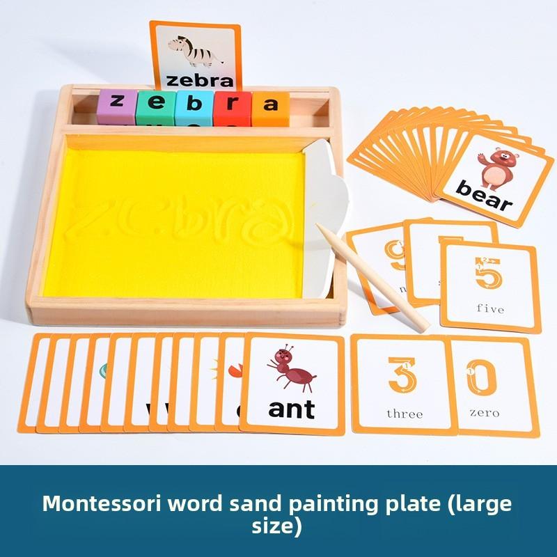 Letter Words Spell Wooden Sandboard Learning Toy For Early Childhood Education